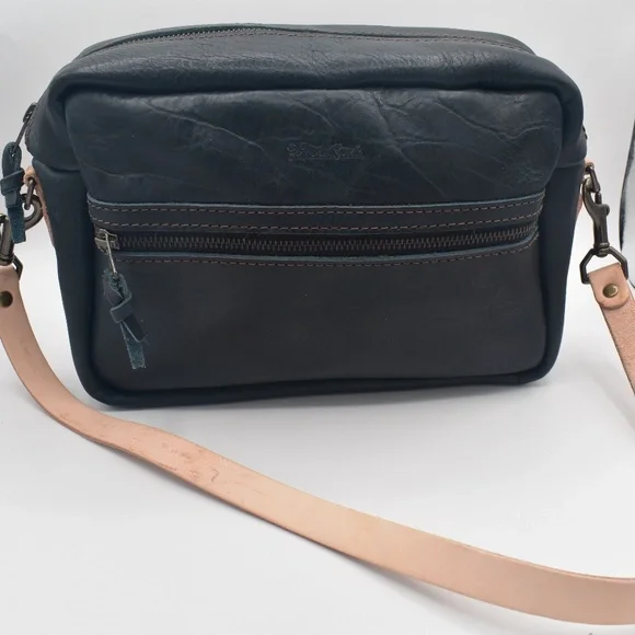 Go Forth Goods Original Sarah Leather Crossbody Indigo Bison with Custom Options - Picture 1 of 9